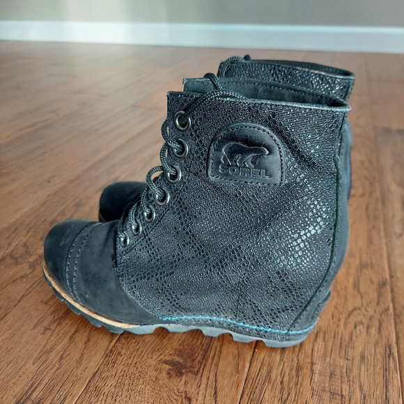 Sorel 1964 PDX Premium Wedge Bootie Snakeskin leather Joan of Arctic Size 7.5 - Picture 3 of 7